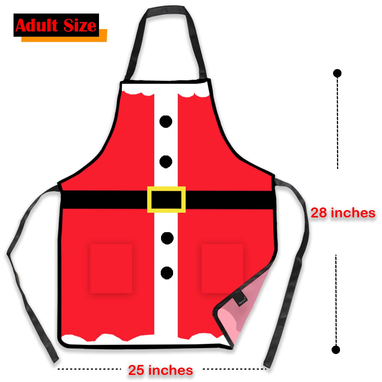 Remimi Christmas Apron Set 2 Pack Waterproof Kitchen Chef Thanksgiving Aprons Parent Child Matching - Image 4