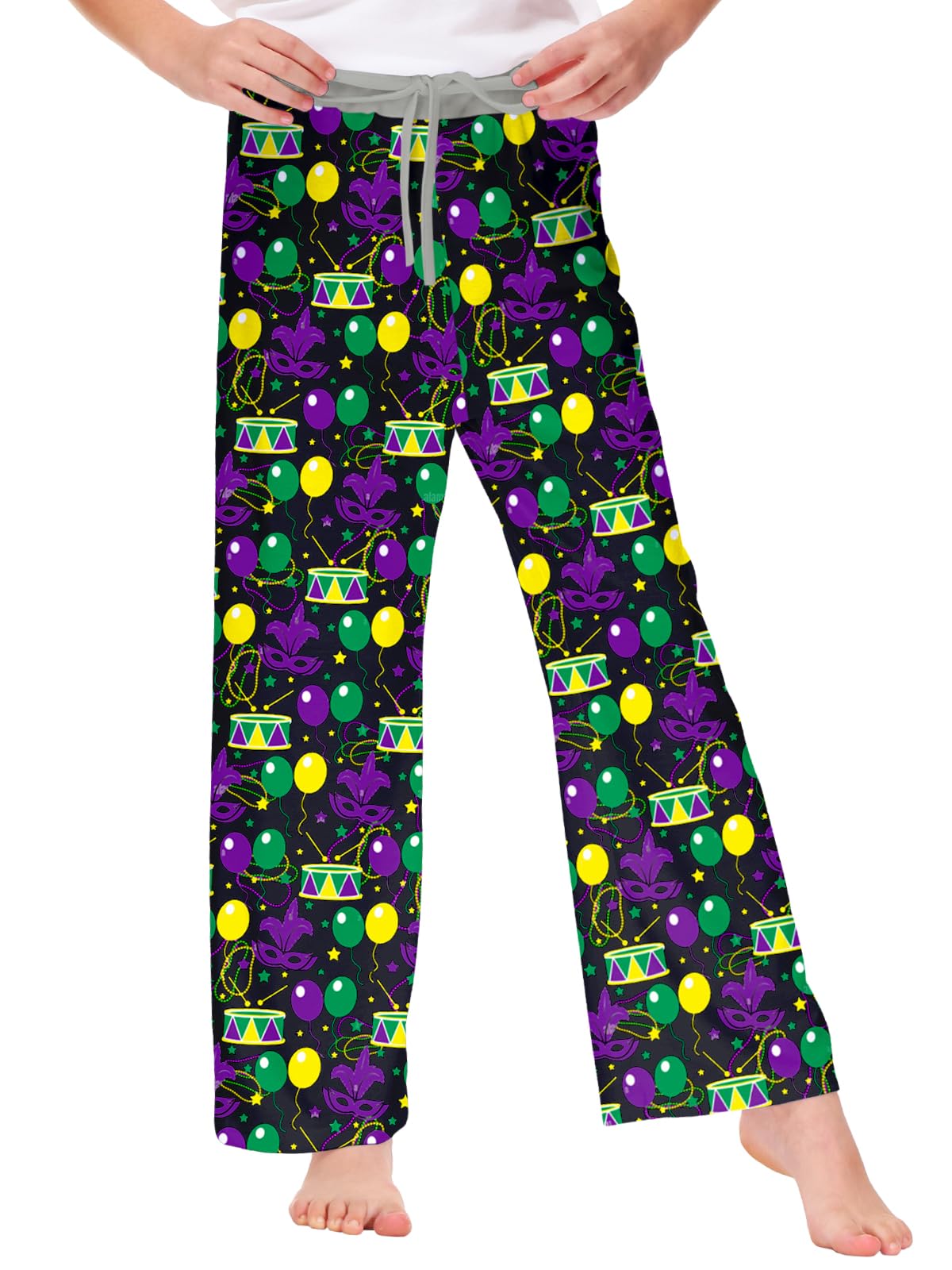 Remimi Girl Boy Plaid Pants Drawstring Summer Casual Loose Bottoms 5-14 Years - Image 3