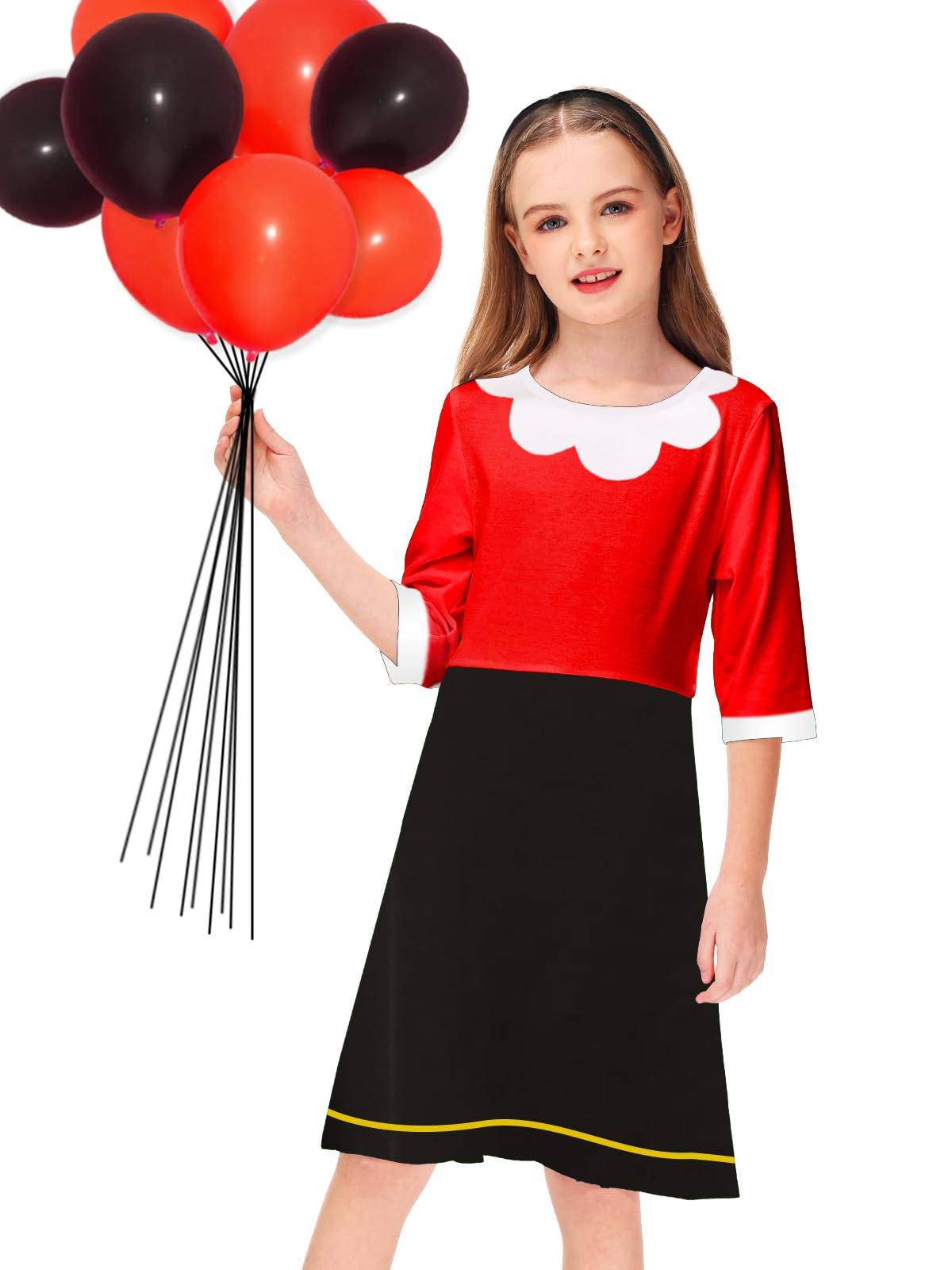 Remimi Girls Halloween Dresses Pumpkin Print 3/4 Sleeve Dresses 3-14 Years - Image 5