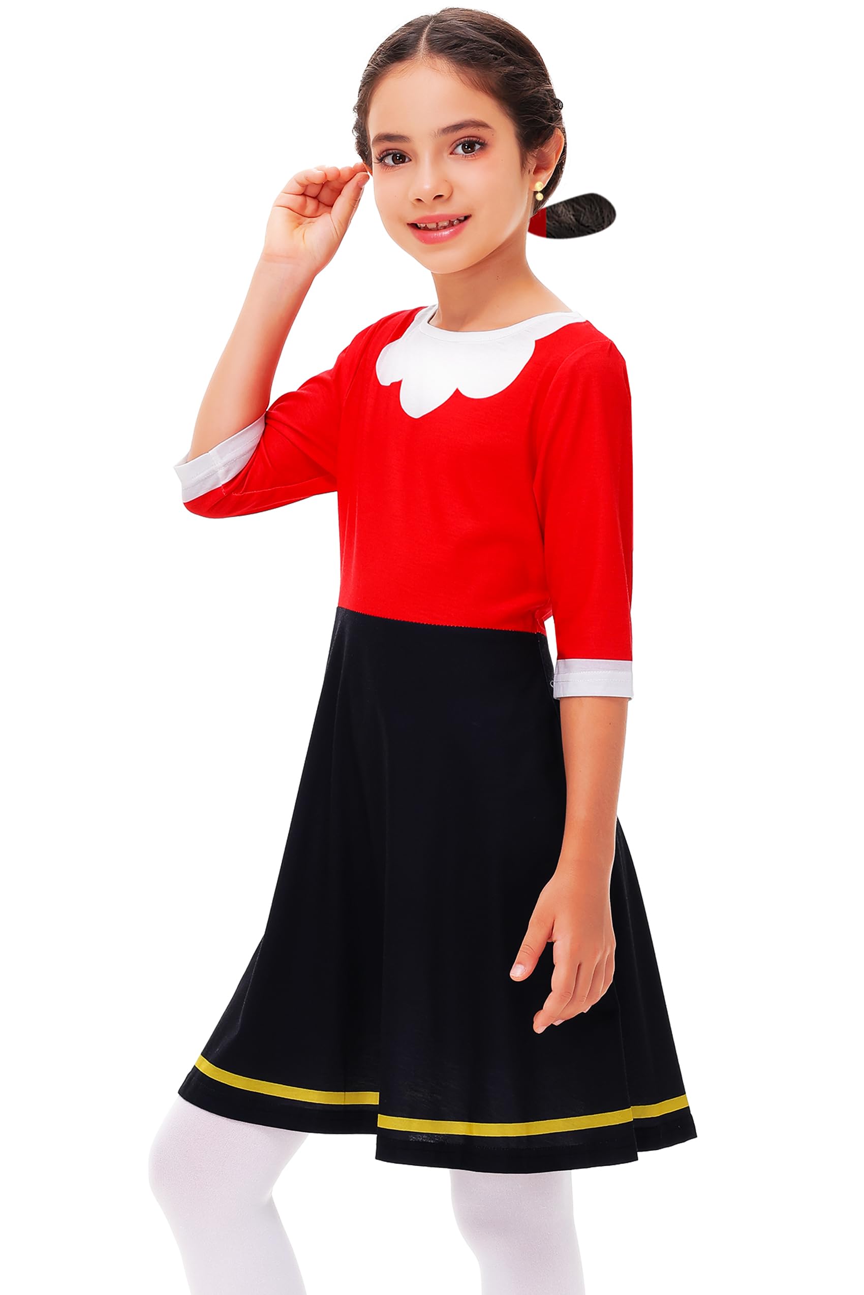 Remimi Girls Halloween Dresses Pumpkin Print 3/4 Sleeve Dresses 3-14 Years - Image 6