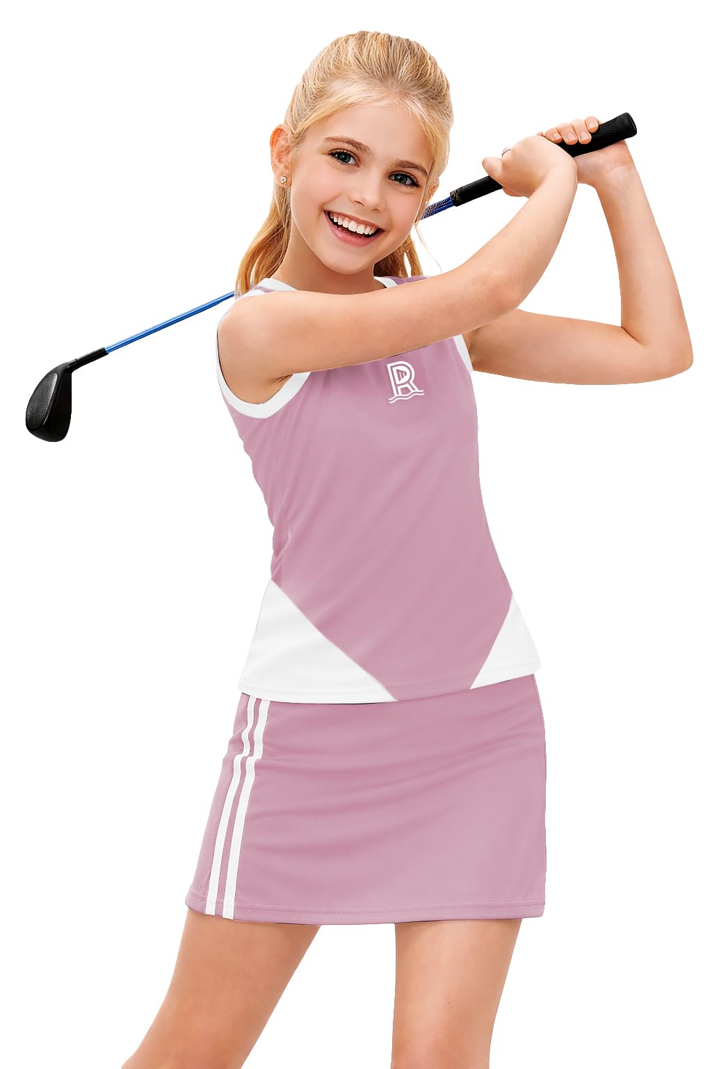 Remimi Girls Tennis Outfits Golf Tank Top and Skirt with Shorts 4-12 Years - Image 5