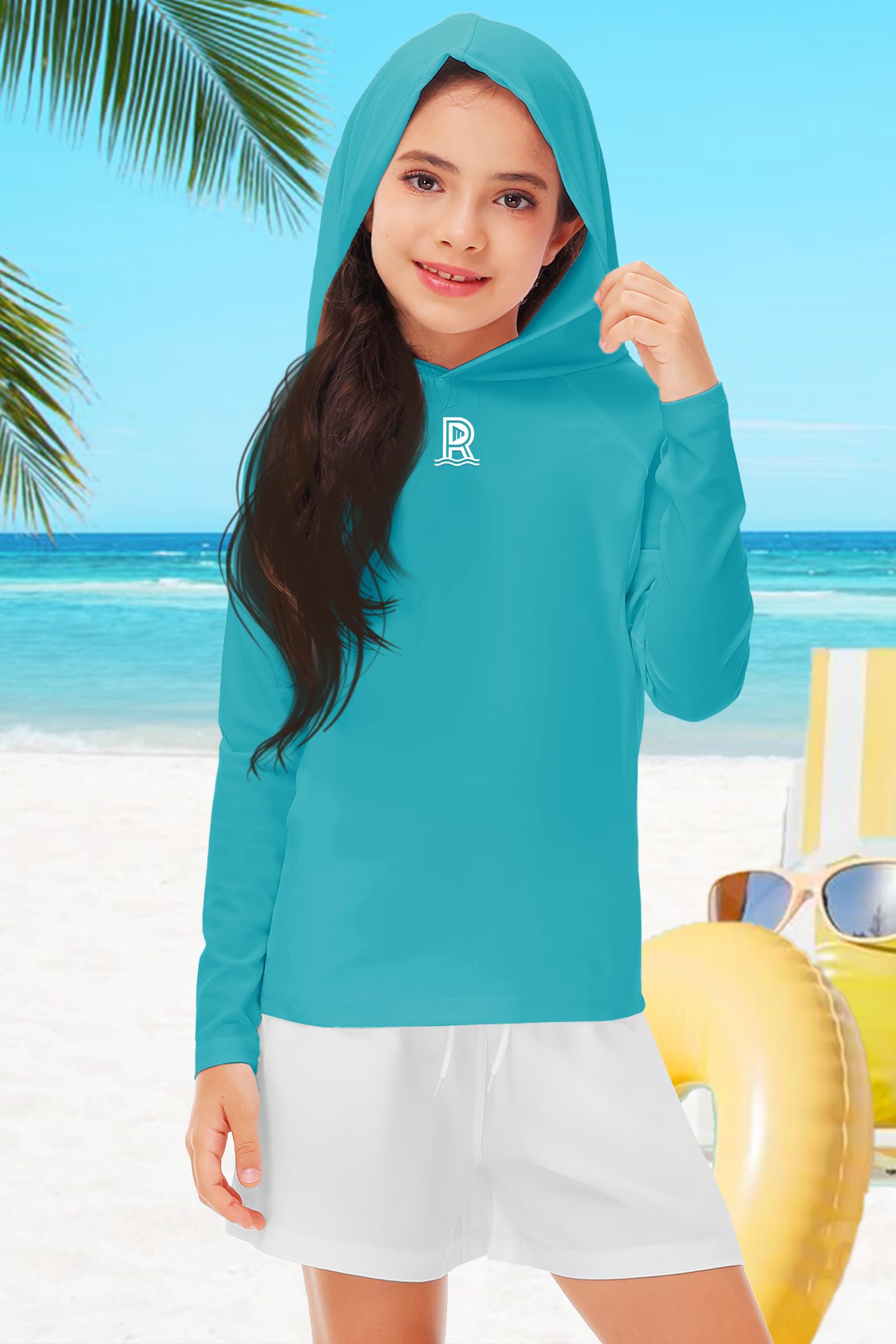 Remimi Kids Sun Shirt Rash Guard Quick Dry Sun Protection Athletic Hoodie Hiking Shirts 3-12 Years - Image 5