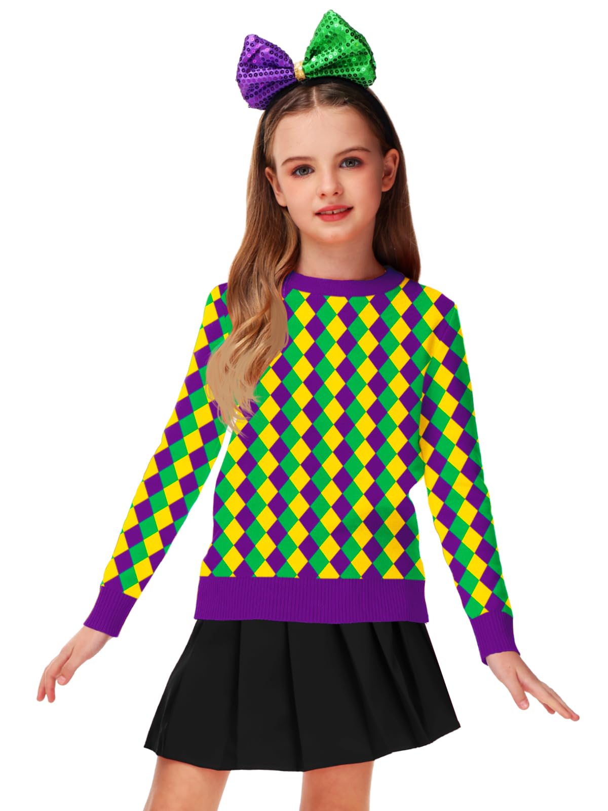 Remimi Kids Valentines Print Sweater Boys Girls Mardi Gras Long Sleeve Sweatshirt 5-14 Years - Image 5