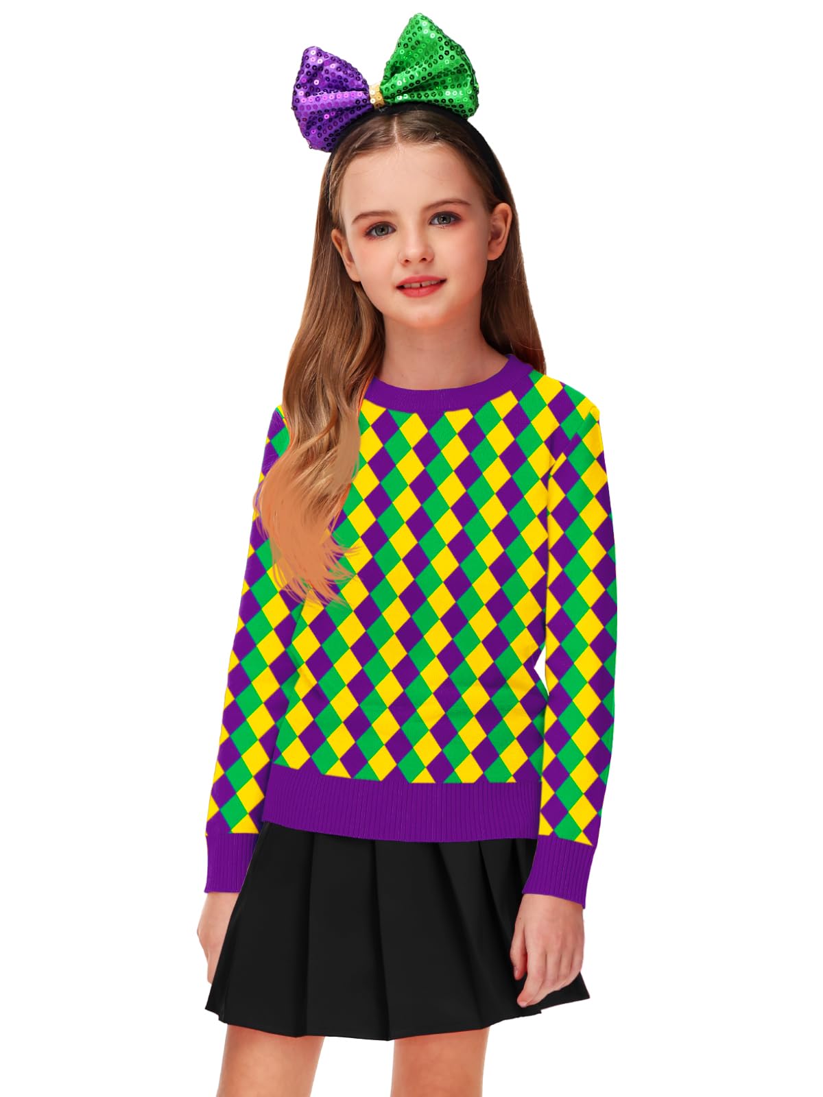 Remimi Kids Valentines Print Sweater Boys Girls Mardi Gras Long Sleeve Sweatshirt 5-14 Years - Image 6