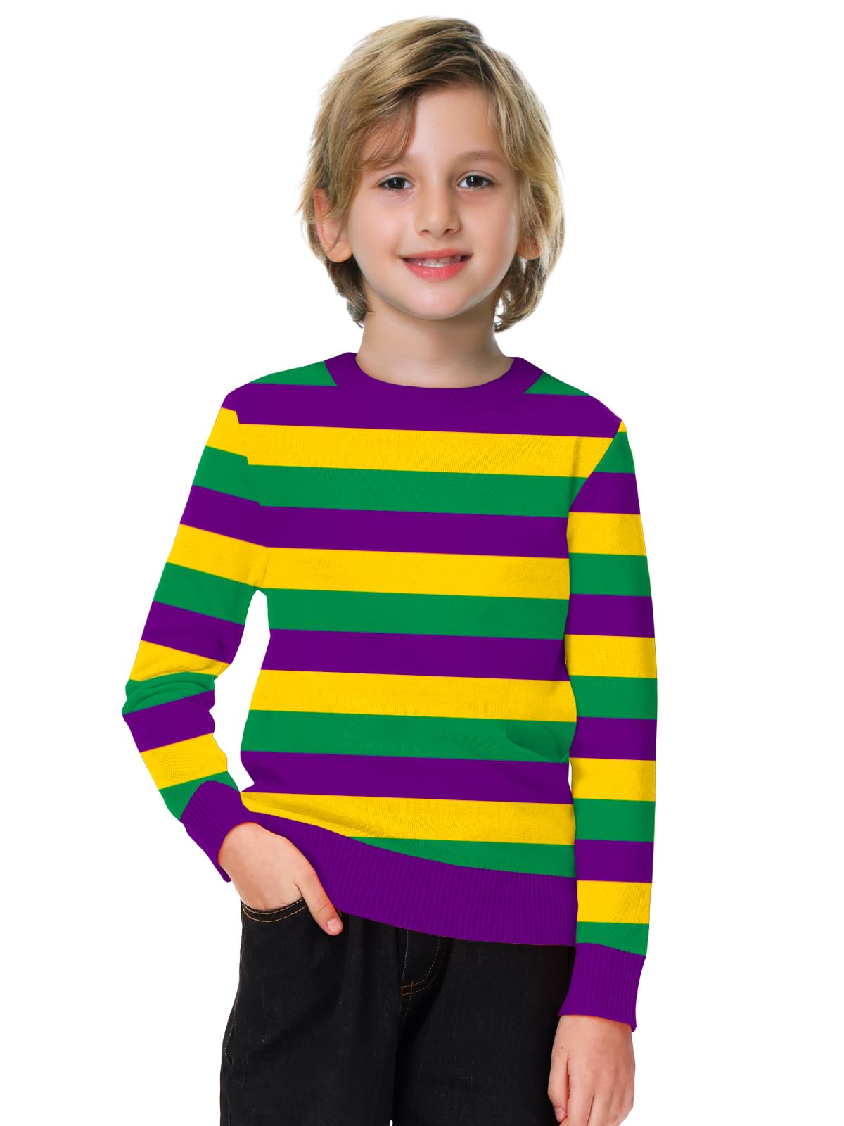 Remimi Kids Valentines Print Sweater Boys Girls Mardi Gras Long Sleeve Sweatshirt 5-14 Years - Image 3