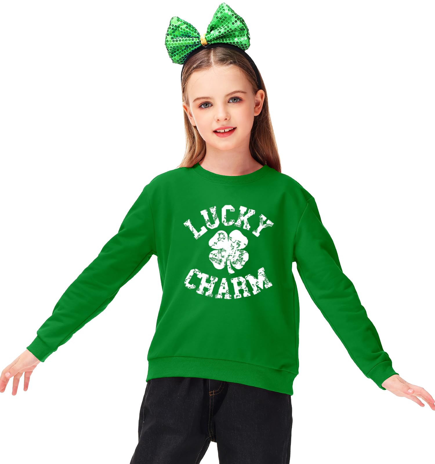 Remimi Unisex Kids St. Patrick's Day Sweatshirt Long Sleeve Mardi Gras Pullover Tops 3-14 Years - Image 4