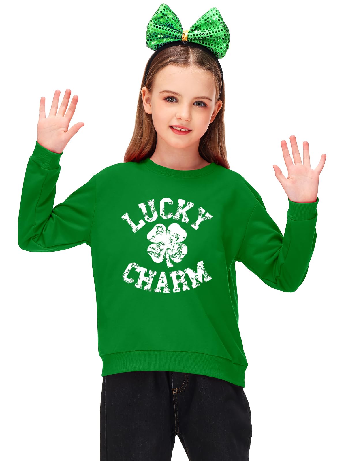 Remimi Unisex Kids St. Patrick's Day Sweatshirt Long Sleeve Mardi Gras Pullover Tops 3-14 Years - Image 5