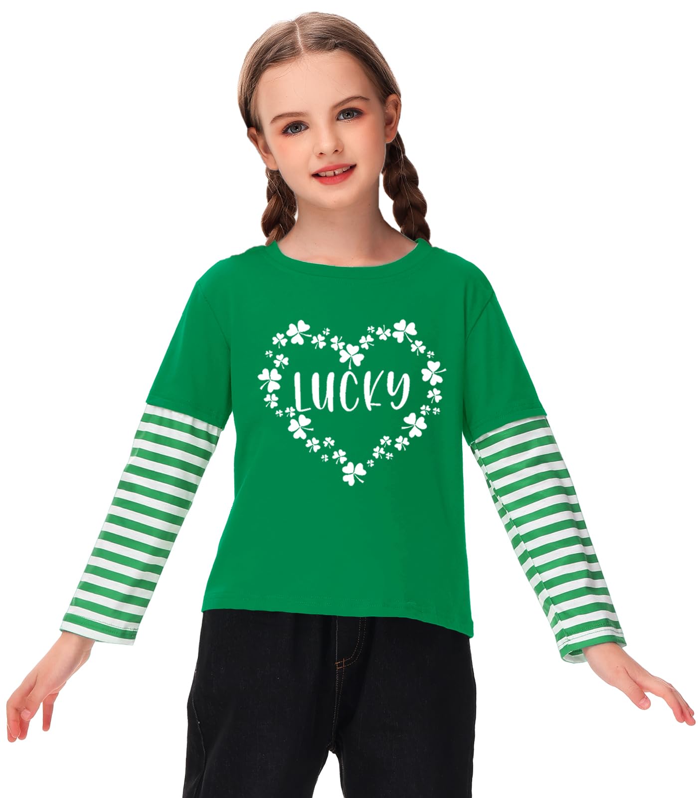 Remimi Unisex Kids St Patricks Day Long Sleeve Shirt Irish Stripe Shirts 2-12 Years - Image 3