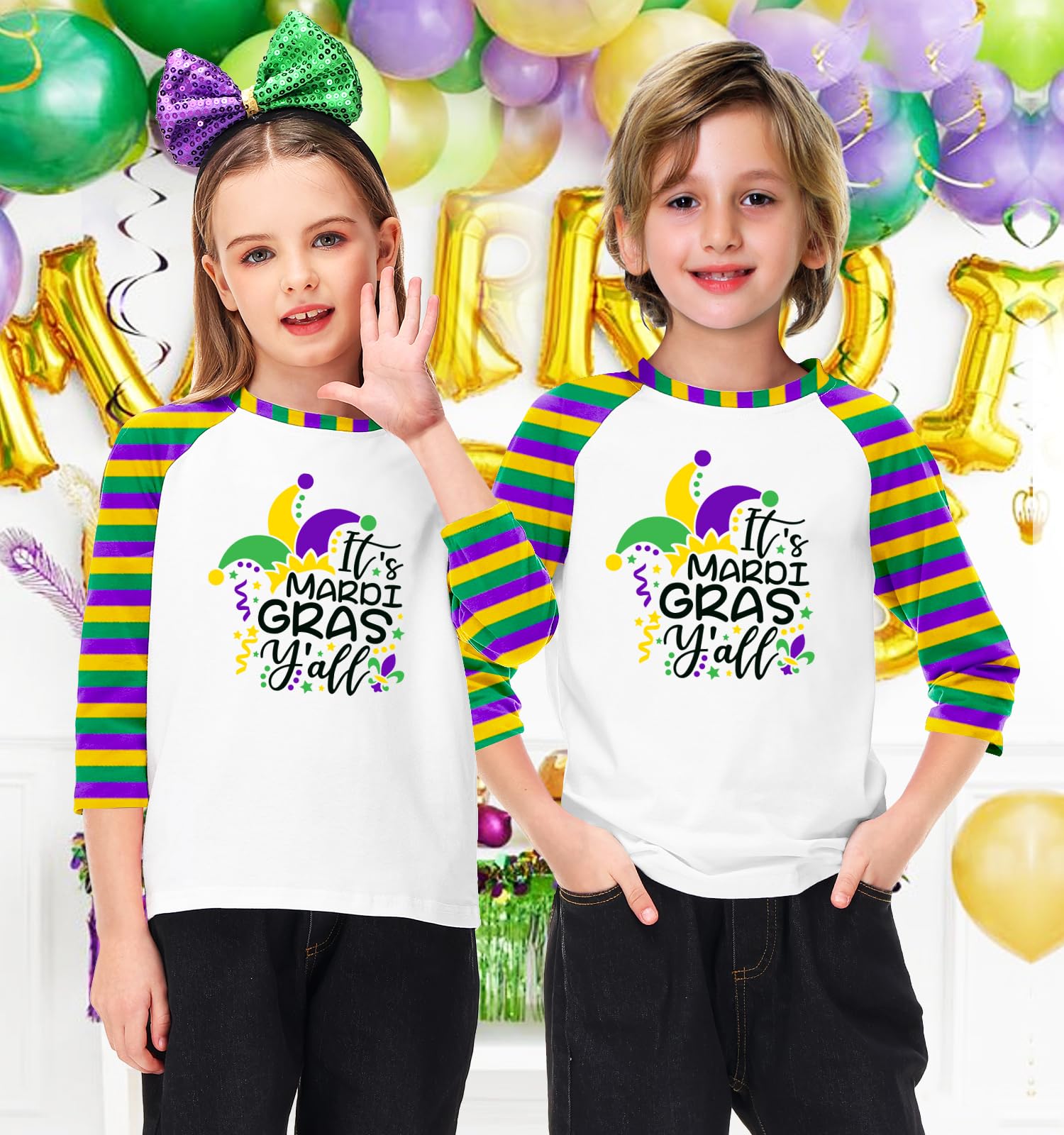 Remimi Unisex Kids St Patricks Day Shirt Irish Lucky Shamrock 3/4 Raglan Sleeve Tops 3-14 Years - Image 3