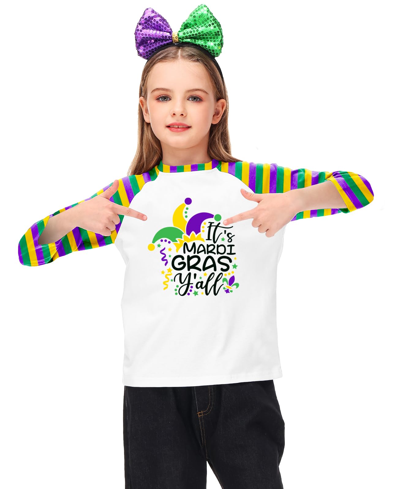 Remimi Unisex Kids St Patricks Day Shirt Irish Lucky Shamrock 3/4 Raglan Sleeve Tops 3-14 Years - Image 4