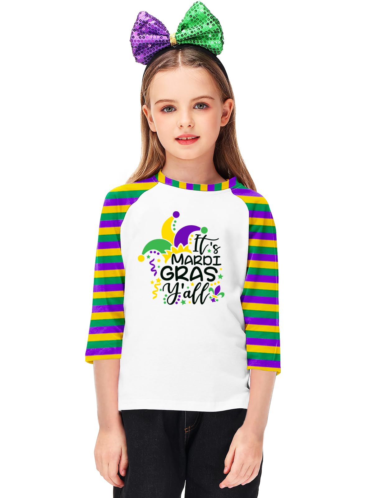 Remimi Unisex Kids St Patricks Day Shirt Irish Lucky Shamrock 3/4 Raglan Sleeve Tops 3-14 Years - Image 5