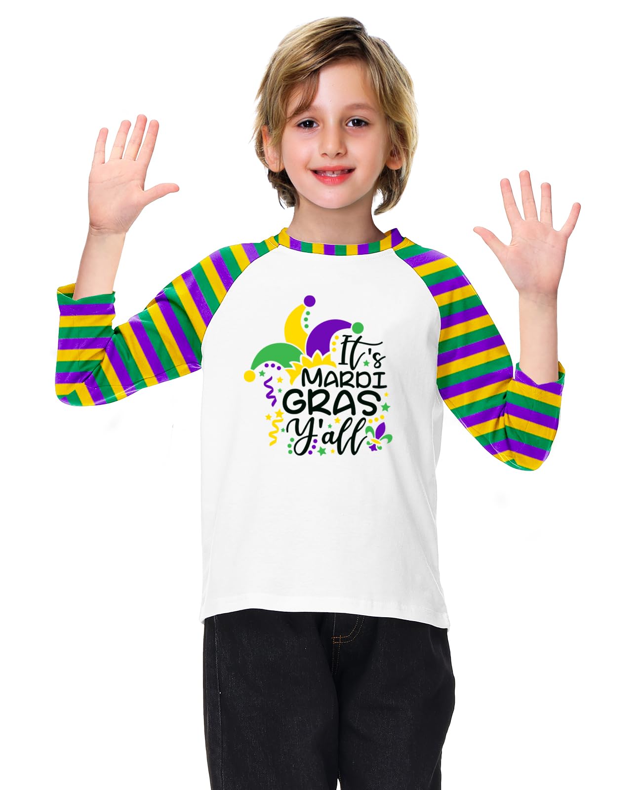 Remimi Unisex Kids St Patricks Day Shirt Irish Lucky Shamrock 3/4 Raglan Sleeve Tops 3-14 Years - Image 6