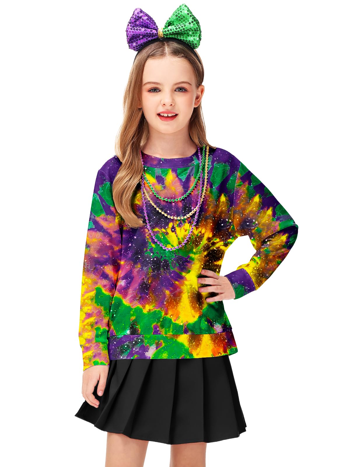 Remimi Unisex Kids Valentines Sweatshirts Mardi Gras Pullover Shirts 5-14 Years - Image 3